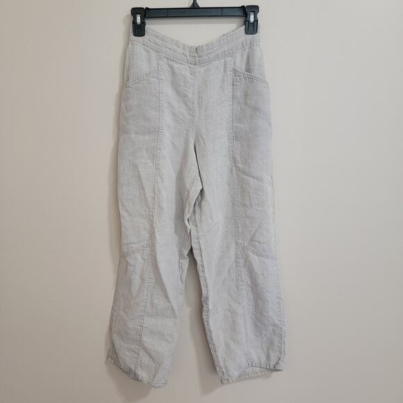 Flax 100% Linen Cream Pants Size Small - Picture 1 of 3